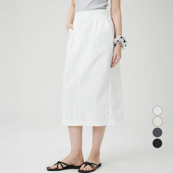 ELLEPARIS 여성용 A라인 바스락 밴딩 롱 스커트