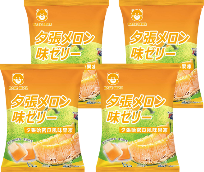 BABY BEAR 熊寶寶 夕張哈密瓜風味果凍, 4個, 170g
