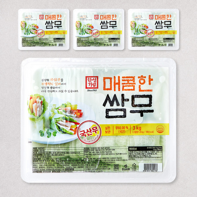 한성기업 매콤한 쌈무 골드, 3kg, 4개