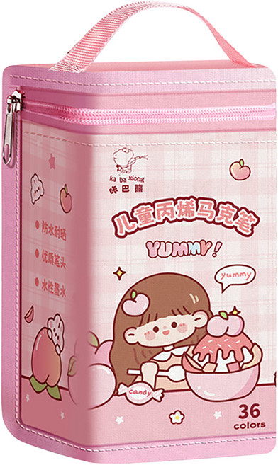 咔巴熊 彩色丙烯馬克筆套裝 桃桃茶話會, 36色, 1組