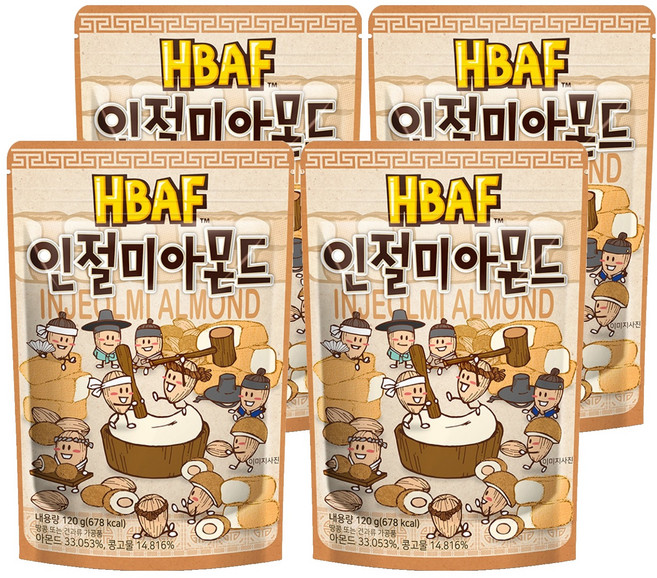 바프 인절미 아몬드, 120g, 4개