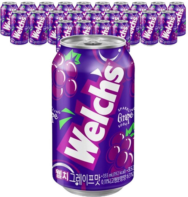 웰치스 포도맛, 355ml, 24개