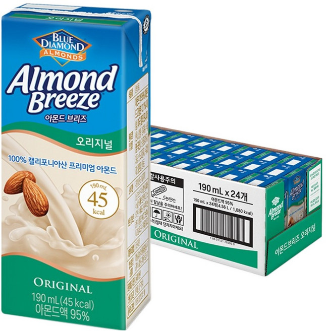 아몬드브리즈 오리지널, 190ml, 24개