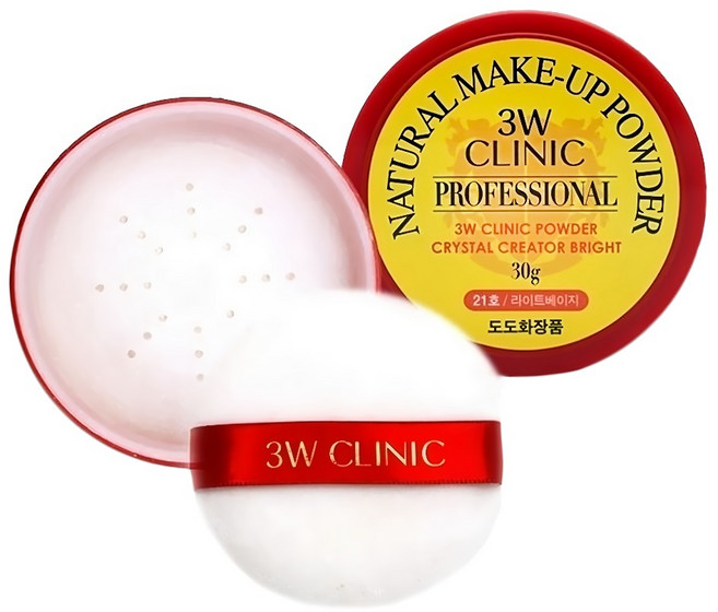 3W CLINIC 魔力蜜粉 30g, #21 淺膚色, 1個