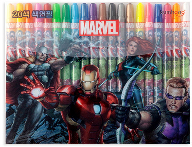 디즈니 마블 어벤져스 색연필 랜덤 발송, 20색, 1개