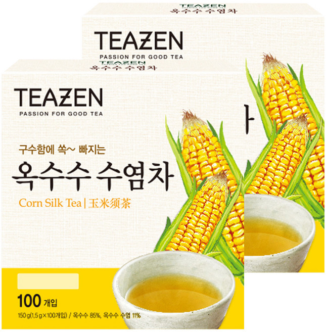 티젠 구수한 맛에 쏙빠지는 옥수수수염차, 1.5g, 100개입, 2개
