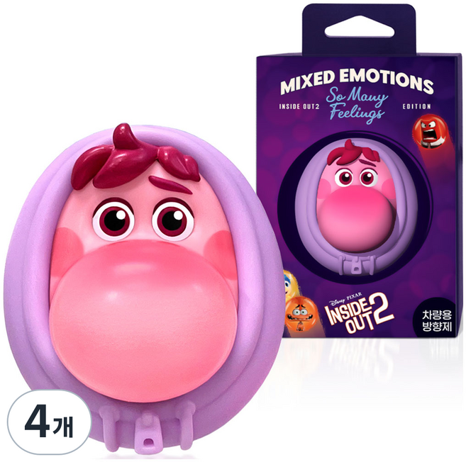 스턴 인사이드아웃2 당황이 리필형 차량용 방향제, 4개, 블루드시엘