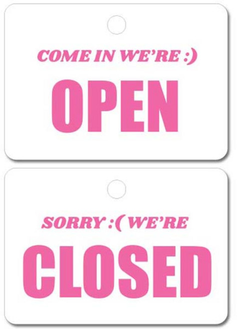 티나피크닉 매장 오픈클로즈 영문 안내판 후크 세트 핑크, OPEN, CLOSED, 1세트