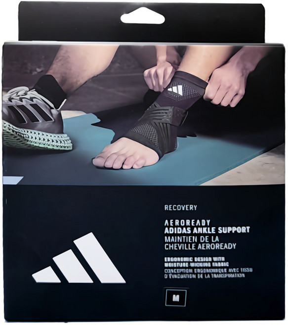 adidas 愛迪達 專業運動纏繞式護踝, 1個, 黑色/白色