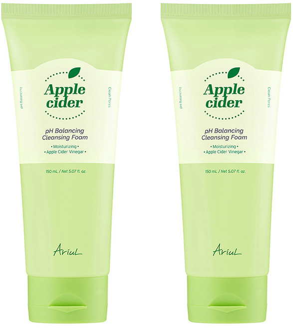 아리얼 애플사이다 pH 약산성 밸런싱 클렌징 폼, 150ml, 2개