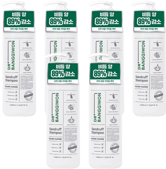 DR BANGGIWON 強健髮根洗髮精 草本香, 1000ml, 6罐