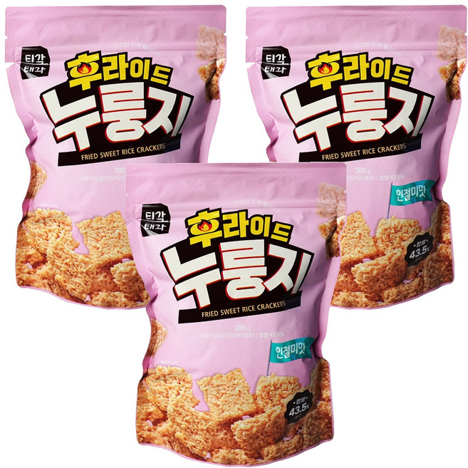 티각태각 후라이드 누룽지 인절미맛, 3개, 200g