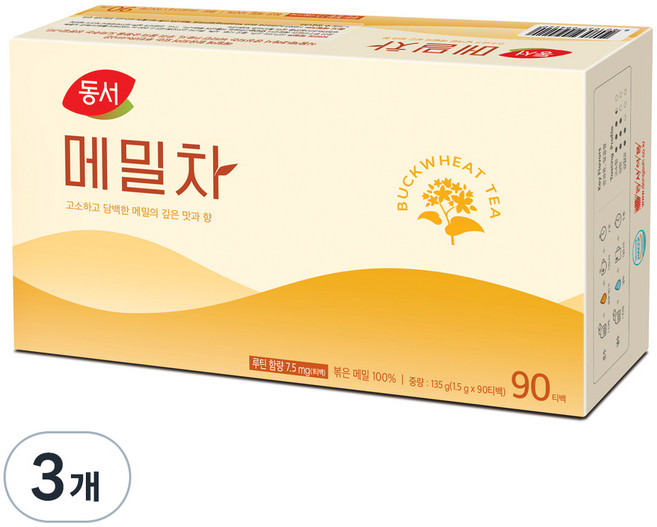 동서 메밀차 티백, 1.5g, 90개입, 3개