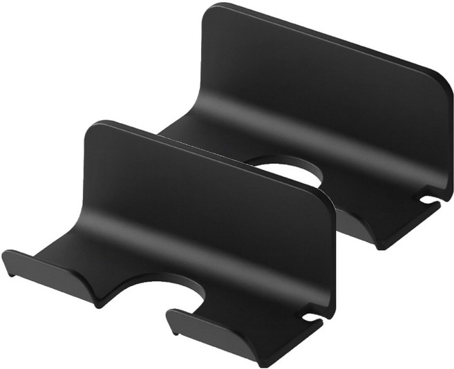 홈나나 강력 무타공 공중부양 욕실 화장대 드라이기 거치대, 블랙, 2개