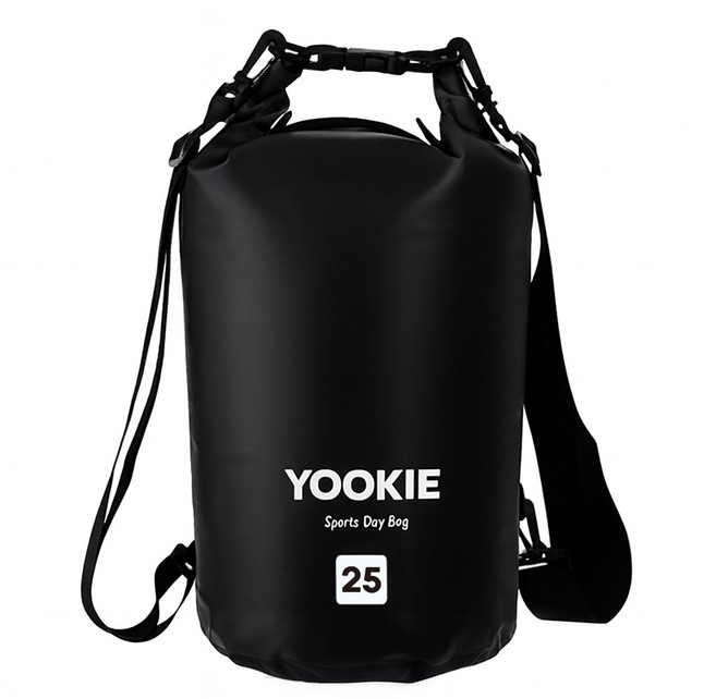 yookie 드라이백 방수가방 25L, 블랙