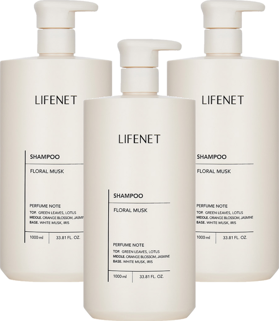 LIFENET 洗髮精 Floral Musk, 1L, 3瓶