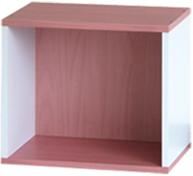 양지가구 공간박스 책장, 백색 + 진달래, 1단