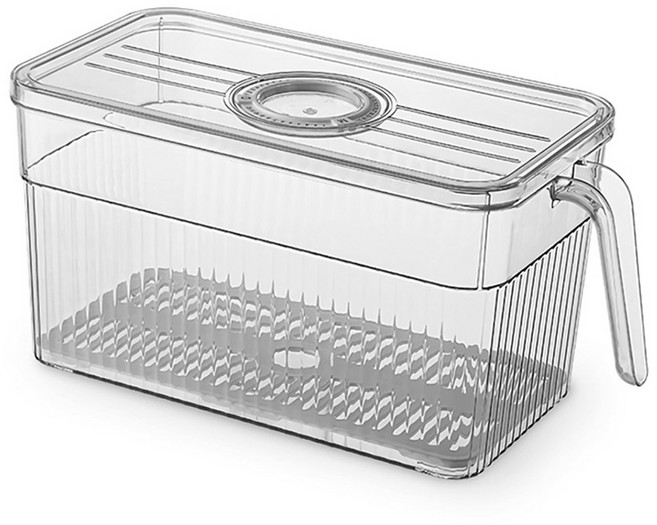 벨로비 다이얼 냉장고 수납정리 트레이, 그레이, 1개