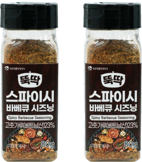 마시하나 뚝딱 스파이시 바베큐 시즈닝, 80g, 2개