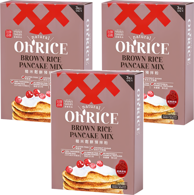 源順食品 糙米鬆餅粉 經典原味, 150g, 9包