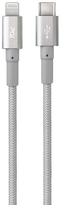 pqi 勁永 MFI認證 USB-C-Lightning 編織快充傳輸線, 150cm, 北極銀, 1條