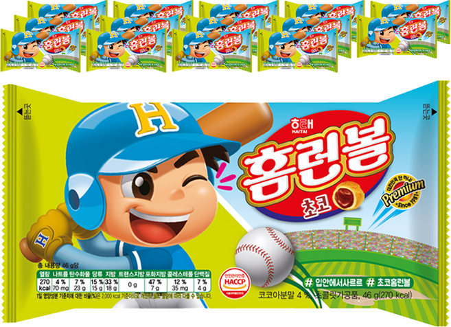 해태제과 홈런볼 초코, 46g, 15개