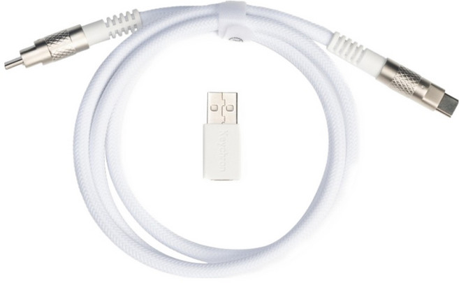 키크론 더블슬리브 Geek 8K Cable 화이트, 1개, 1m