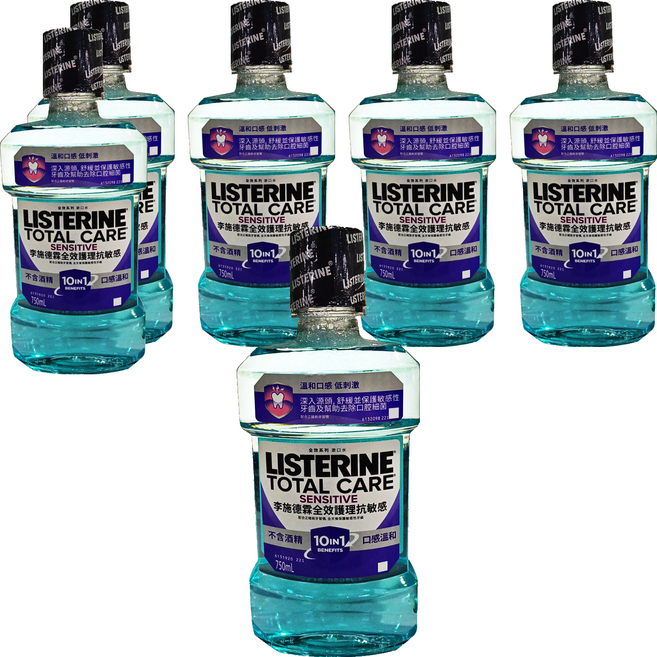 LISTERINE 李施德霖 全效護理抗敏感漱口水, 750ml, 6瓶