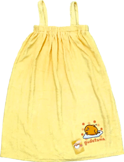 gudetama 蛋黃哥 繡花吊帶浴裙 成人 GT-10501-BRO 75cm, 蛋黃哥 黃色, 1件
