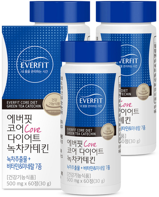 EVERFIT 兒茶素&綜合維他命礦物質美體錠, 60錠, 3罐
