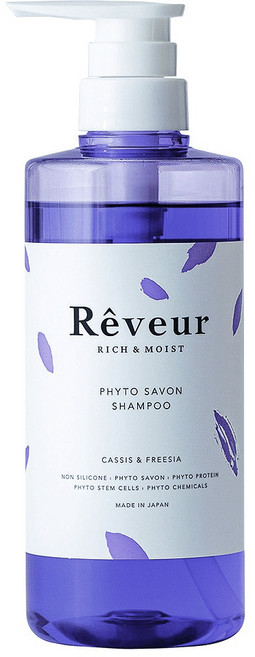 Reveur 芮芙茹 植物性洗髮露 黑加侖小蒼蘭 添加水解植物蛋白 頭髮豐盈柔順 日本產, 500ml, 1瓶