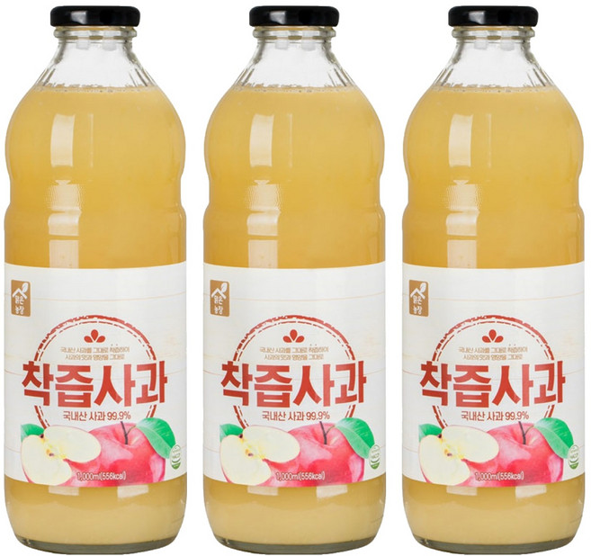 맑은농장 착즙 사과, 1L, 3개