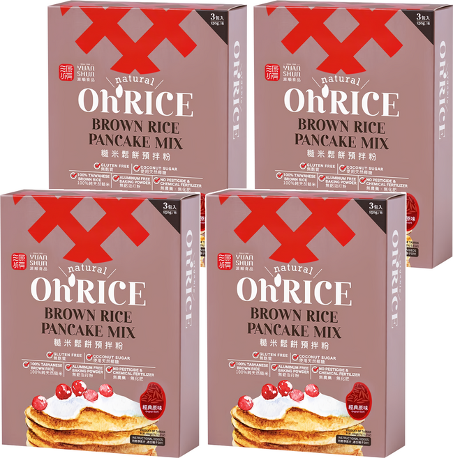 源順食品 糙米鬆餅粉 經典原味, 150g, 12包