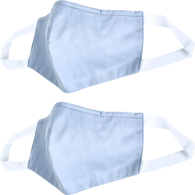 Osun 3D立體3層防水運動透氣布口罩 成人用 台灣製 CE322, 水藍色, 1入, 2片