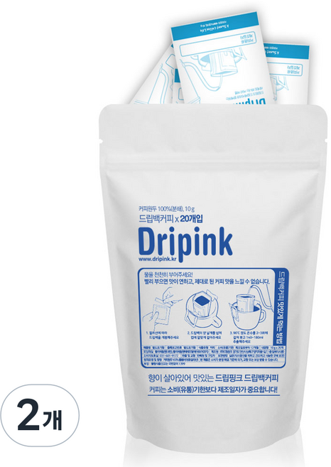 드립핑크 콜롬비아 후일라 드립백커피, 10g, 2개, 20개입