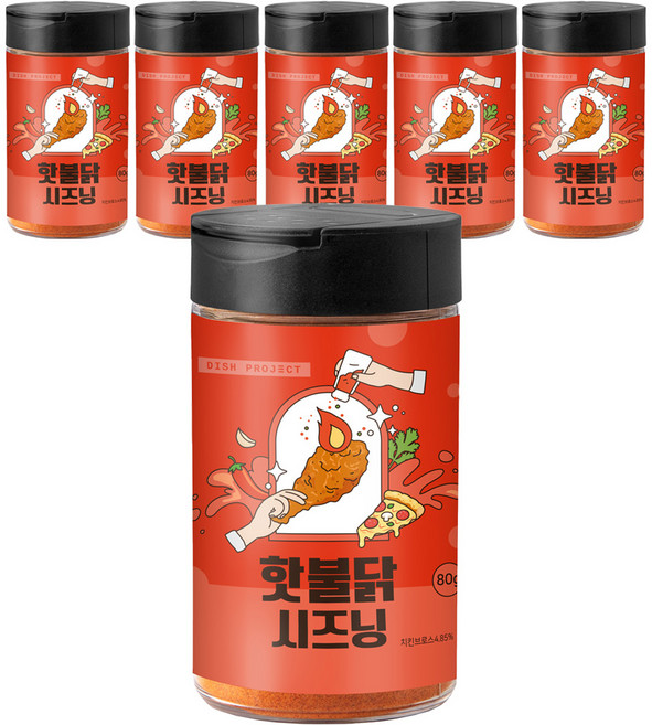 디쉬프로젝트 핫불닭 시즈닝, 80g, 6개