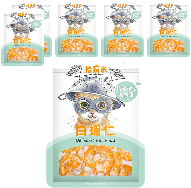 tna neko home 拾貓家 寵物生凍零食, 白蝦仁, 25g, 6包