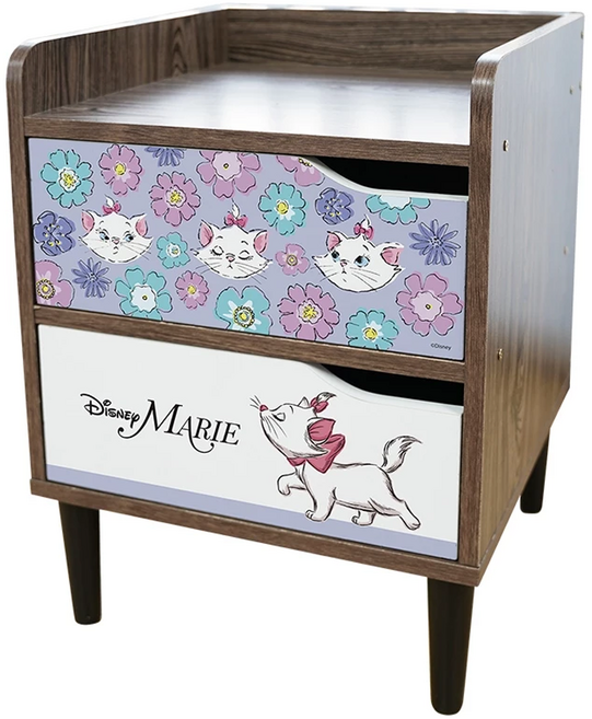 收納王妃 迪士尼床邊櫃, 小花瑪麗貓, 1件