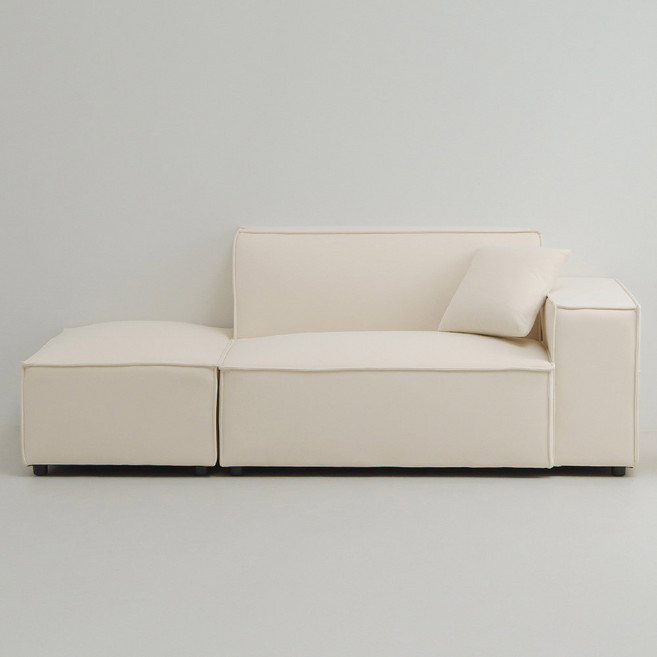 퍼리든 네스트 패브릭 2인용 쇼파 좌형 + 쿠션 + 스툴 세트 방문설치, 아이보리