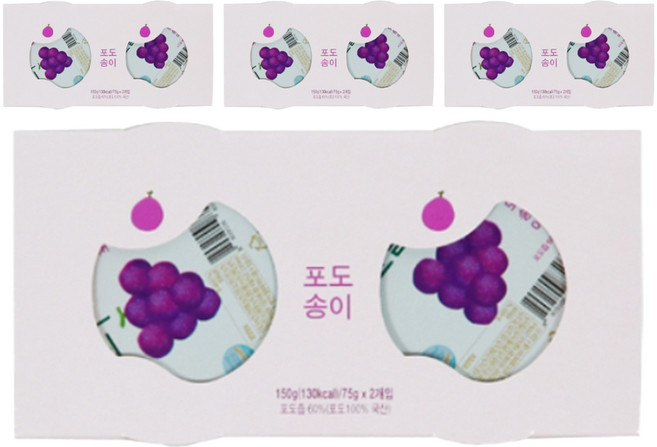 에코맘의산골이유식 유아용 산골푸딩 2p, 포도송이, 150g, 4세트