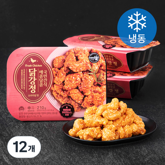 쿠즈락앳홈 매콤달콤 닭강정 (냉동), 210g, 12개