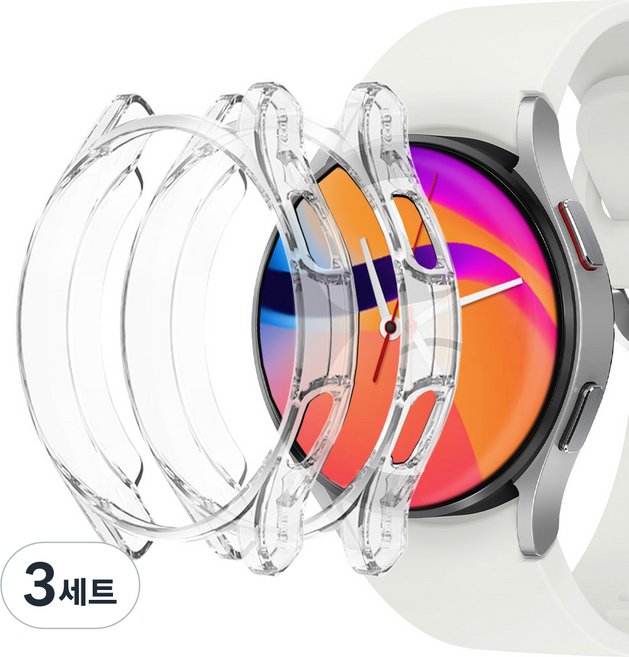 누아트 스마트워치 풀커버 케이스 2p, 투명+투명, 3세트