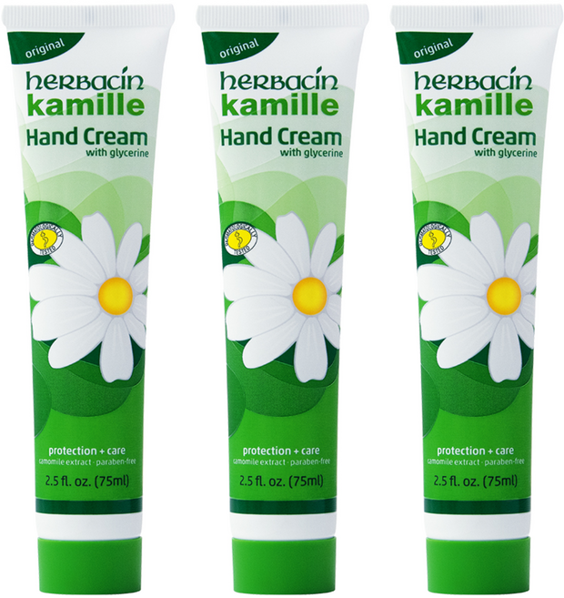 heRBacin 德國小甘菊 Kamill 護手霜 經典原味, 75ml, 3個
