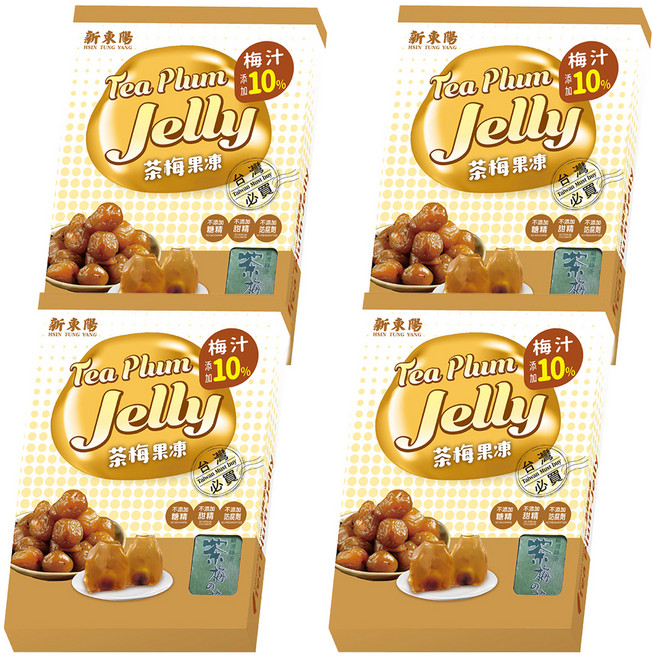 新東陽 台灣果品 茶梅凍, 500g, 4盒