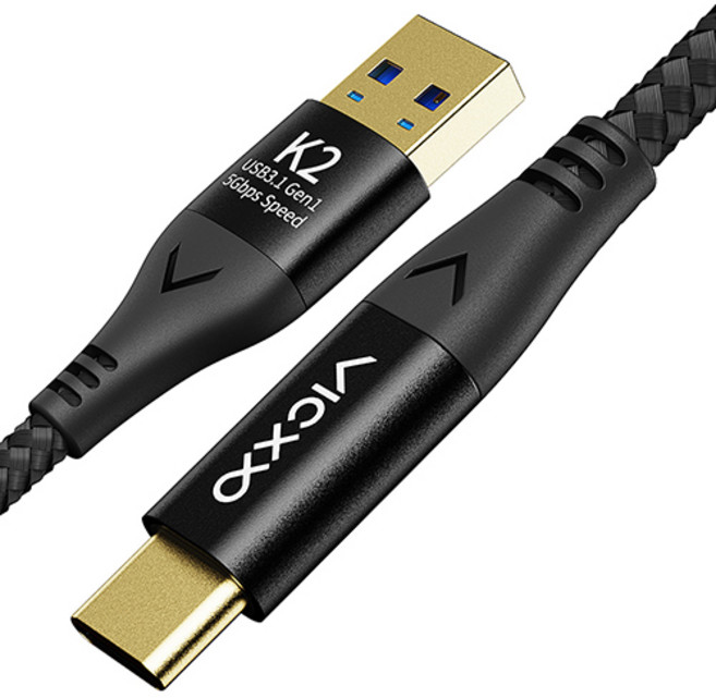 빅쏘 단선방지 USB C타입 고속 충전 케이블, 20cm, 블랙, 1개