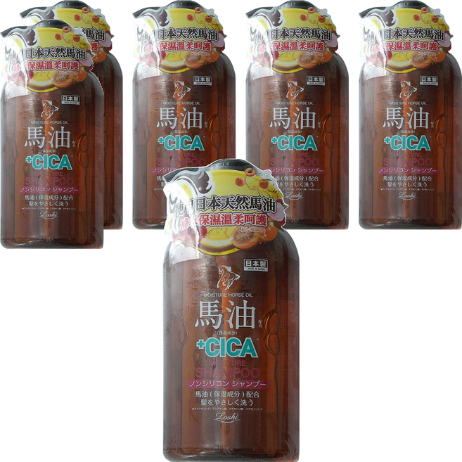 Loshi 樂絲 馬油 + CICA洗髮精 600ml 日本製造, 6瓶