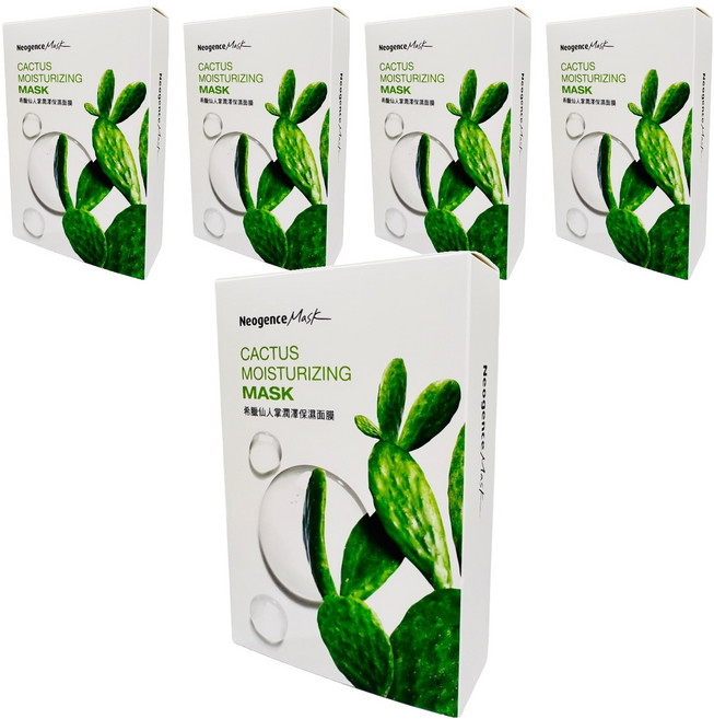 Neogence 霓淨思 希臘仙人掌潤澤保濕面膜, 8片, 5盒