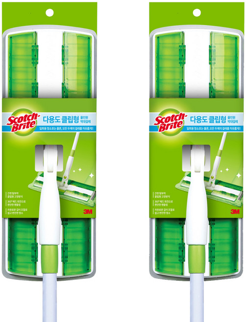 스카치브라이트 다용도 클립형 올인원 막대걸레, 2개