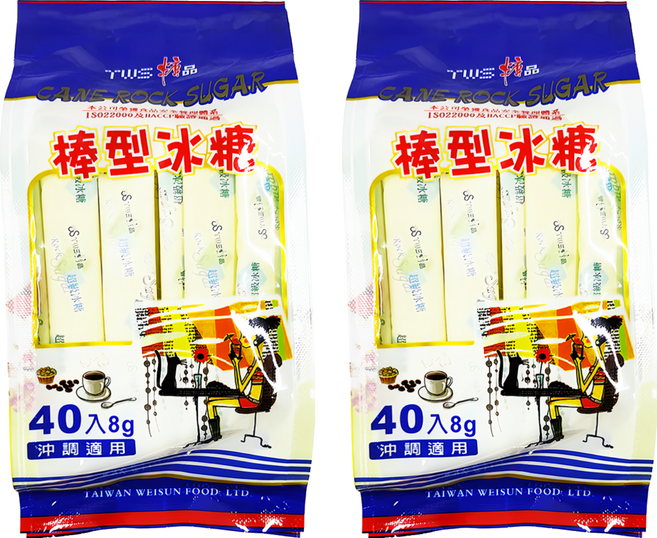 TWS 維生 棒形冰糖 40支, 320g, 2包