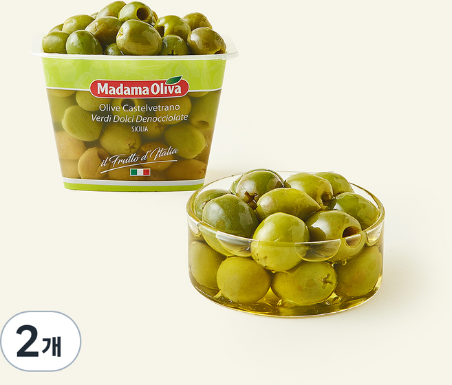 마다마올리바 카스텔베트라노 데노치올라테 그린올리브, 480g, 2개